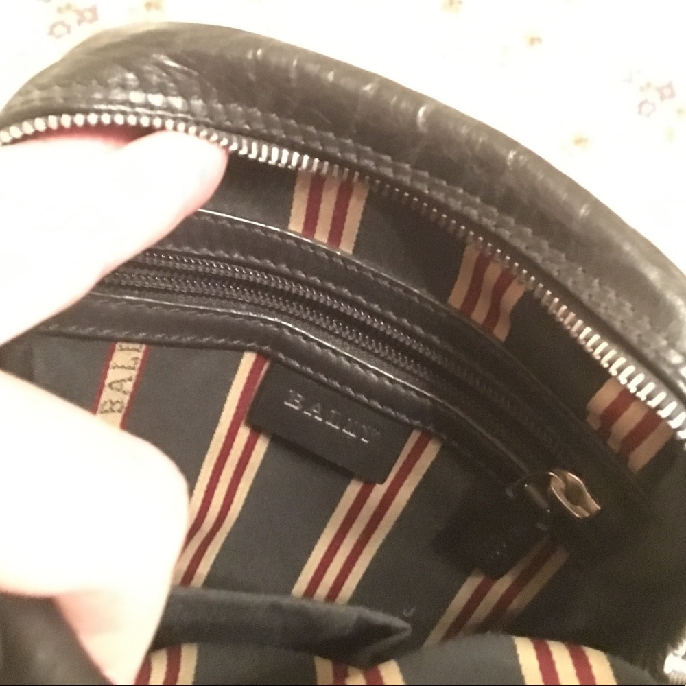 🌲 Men's vintage Bally black leather man bag. - Picture 3 of 8